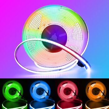 Світлодіодна стрічка RGB 2m 12V COB з можливістю затемнення, світлодіодна стрічка COB Світлодіодна стрічка Струнні світильники високої щільності 810 світлодіодів / м IP20 для спальні, кухні, домашнього інтер'єру (5 м 24 В (тільки стрічка, без джерела живл