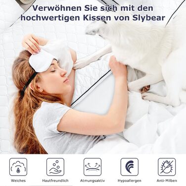 Подушки 40x80 см, комплект з 2 шт. , ортопедичні подушки для сну на боці з преміальним наповнювачем, дихаюча подушка для шиї, для сну, сидіння, ліжка, дивана, для алергіків, м&39які та підтримуючі, можна прати, чорно-білі, 40 x 80 см, 2 шт. и