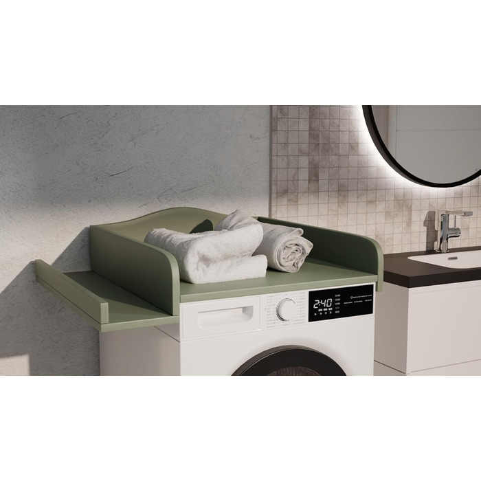 Кріплення для пеленального столика для пральної машини Пеленальний килимок 60x70 см Ламінована дерев&39яна дошка Зелений 82x72x10 см Безпечне та компактне кріплення для пеленального столика