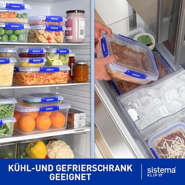 Система контейнерів KLIP IT для зберігання продуктів Герметичні та штабельовані контейнери з кришками Ланч-бокси та контейнери для перекусів Без BPA 28 предметів (14 контейнерів та кришок) 9 додаткових контейнерів (18 шт.)