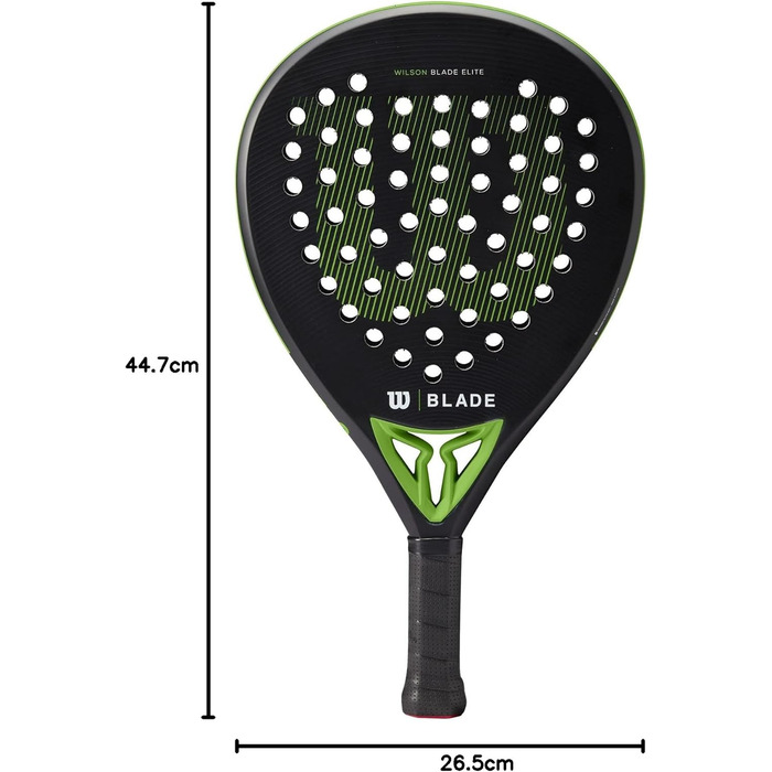 Ракетка для паделя Wilson Blade – чорна/неоново-зелена, серцевина EVA, 37 см