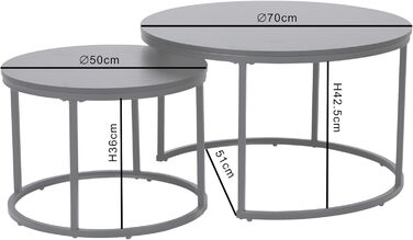 Набір з 2 круглих дерев&39яних журнальних столиків Home Collective, сучасний стіл для вітальні, бічний столик 2-в-1 з металевим каркасом для вітальні, офісу, дизайн лофт, двоспальний Чорний, великий, круглий