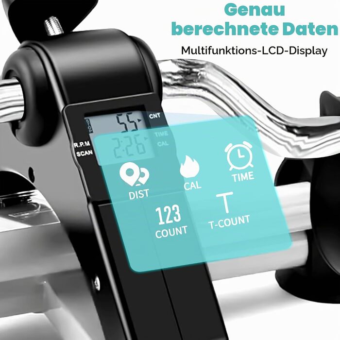 Міні-тренажер Techfit Pedal-Ausbilder для дому та офісу, компактний симулятор ходьби для рук і ніг, для реабілітації та легких тренувань, білий PED2