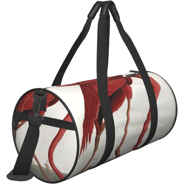 Спортивна сумка для подорожей, з принтом американського фламінго, чорна, універсальний розмір