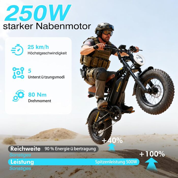 Електровелосипед Bodywel M16 для чоловіків та жінок, 16x4,0 дюймів, універсальний, для міських та гірських велосипедів, акумулятор 48 В 13 Аг, двигун 250 Вт, запас ходу 80 км (PAS), РК-дисплей, подвійне освітлення, повнопідвісний електровелосипед