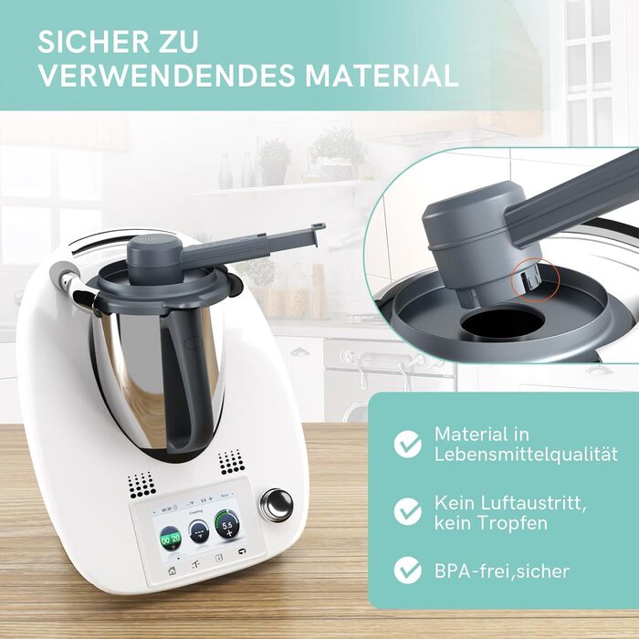 Паровий дивертор для Thermomix TM6 TM5 TM31, Паровий дивертор для захисту кухонних навісних шаф, Конденсатовідвідник BPA Free, Аксесуари для парового дивертора Thermomix, Насадка для відхилення пари - сірий для Thermomix TM6 TM5 TM31 TM21