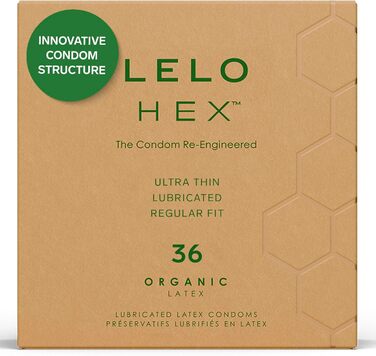 Презервативи LELO HEX Organic, ультратонкі, 36 шт
