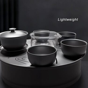 Набір для чаювання Луокуте Пурий Ті Гунфу, термостійкий чайник та 4 чашки по 30 мл, ідеальний для подорожей, відпочинку на природі та офісу