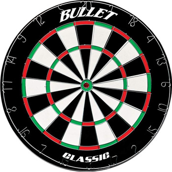 Мішень для дартсу Bullet Darts з офіційними турнірними розмірами - Виготовлена з сизалю з надзвичайно тонким сталевим павутинням - Сталева мішень для дартсу - Ø45 см - Завтовшки 4 см - Для професійних гравців у дартс та аматорів - Включає 21 сталеву мішен