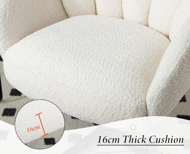 Крісло Chairus для вітальні, обертове м&39яке крісло з підлокітниками, штучне хутро, крісло-реклайнер, сучасне крісло, спальня, балкон (біле)