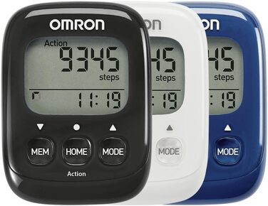 Крокомір OMRON Walking Style IV, чорний, 3D-сенсор для точного вимірювання, вимірює аеробні кроки, відстань та спалені калорії з пам&39яттю, режимом дії та великим дисплеєм, простий у використанні