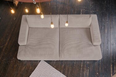 Шнур для великого дивана KAWOLA Madeline Вічний дизайн та елегантність Зручний мега-диван Ідеально підходить для ігор та відпочинку, сіро-коричневий, поліестер