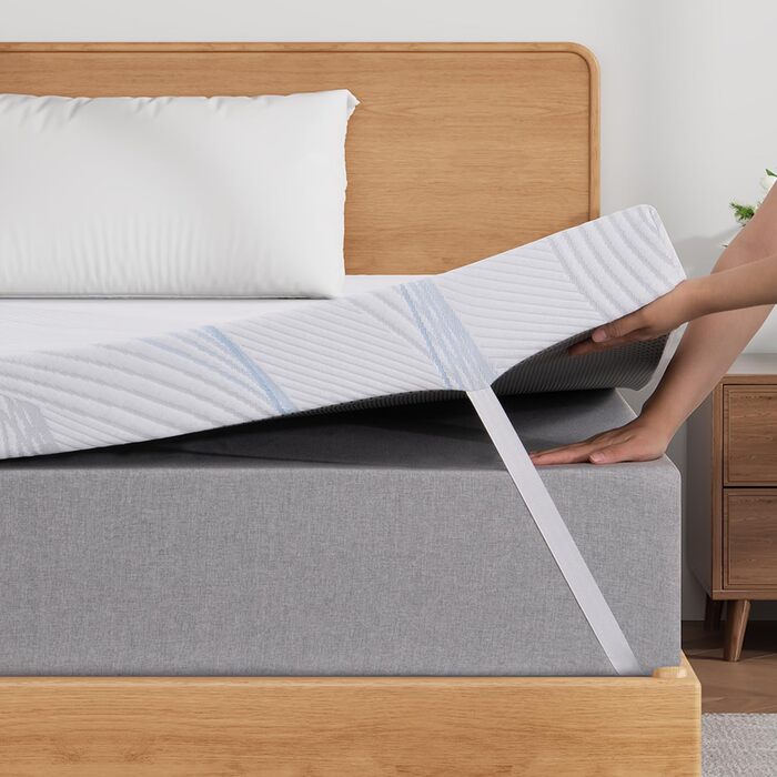 Наматрацник 90x200 см, високоякісний наматрацник 90x200 см, висотою 7 см з м&39яким гелевим пінополіуретаном з ефектом пам&39яті та підтримуючим комфортним шаром - дихаючий та пральний чохол для матраца 90x200x7 см 7 см