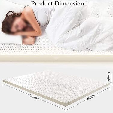 Латексний матрац 100 латексний середньої/м&39якості, 7 зон, ортопедичний матрац, знімний чохол, матрац з натурального латексу, 7,5 см, 3 дюйми, 120x180 см (47x71 дюйм)