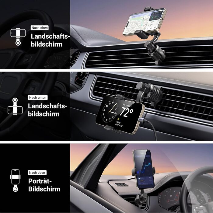 Тримач для мобільного телефону автомобільна вентиляція 360 поворотний тримач для мобільного телефону з міцним металевим гачком ком