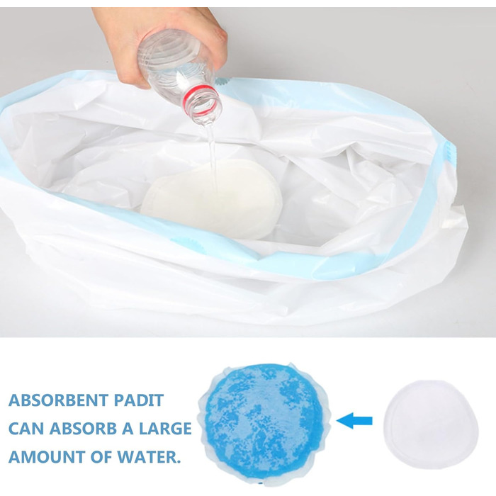 Туалетних пакетів, одноразові туалетні пакети, гігієнічні пакети, портативні пакети, одноразові сміттєві пакети для туалетних стільців, ідеально підходять для килимків для туалетних стільців, 80