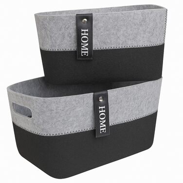 Набір із 2 фетрових кошиків Зберігання для вітальні, ванної кімнати та кухні Для косметики, іграшок тощо Міцний та універсальний