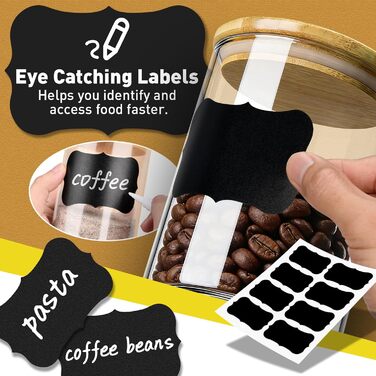 Банки для зберігання з кришками, 12 скляних контейнерів для зберігання з кришками, герметичні, штабельовані банки для зберігання AB