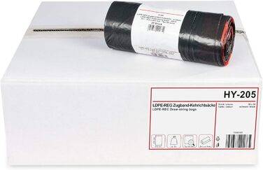 Сміттєві пакети Hypafol Тип 60 зі шнурком, 35 л Пакети для сміття для дому, саду та промисловості Надзвичайно міцні та стійкі до розривів Чорні надміцні сміттєві пакети з високоякісного матеріалу 200 шт. (10 рулонів) 35 літрів