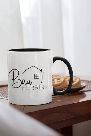 Персоналізована керамічна кружка для будівництва будинку з роком домовласник 3 кружка - справжня прикраса на будівельному майданчику подарунок для церемонії завершення будівництва чорна ручка та внутрішня частина