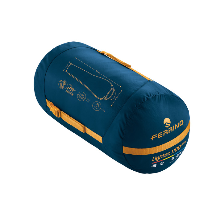 Спальний мішок Ferrino Lightec SM 1100/-3°C Blue/Yellow Left (86650IBB)