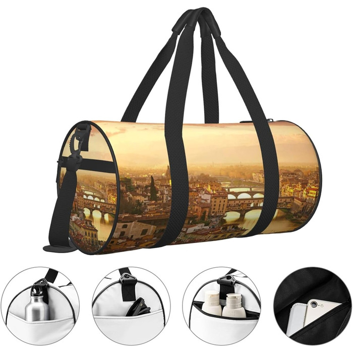 Спортивна сумка для подорожей Захід сонця, чорна, універсальний розмір