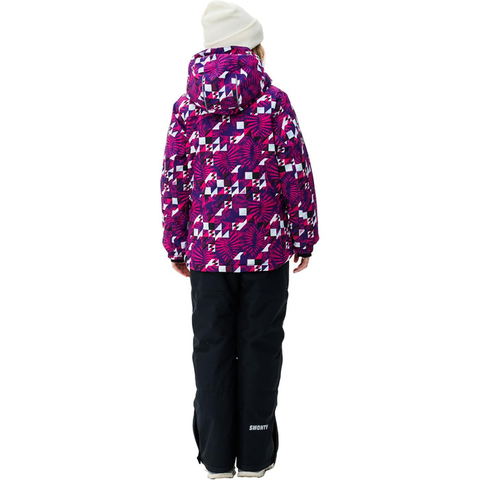 Зимовий комбінезон для дівчаток, комплект з лижної куртки та штанів, капюшон з бретелями, вітрозахисний, водонепроникний, теплий, розмір 140-152, яскраво-рожевий