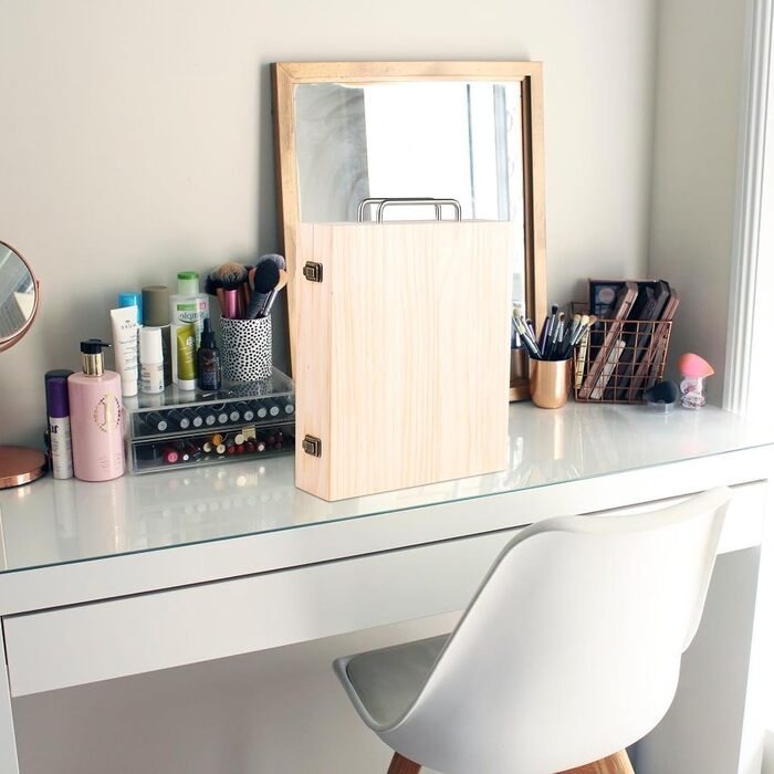 Коробка для ефірних олій CPROSP з 72 слотами, бамбук, коробка для зберігання ефірних олій, органайзер для ефірних олій, для лаку для нігтів, ароматичних олій, косметики, дифузорів ароматичних олій та губної помади, 35 x 30 x 8,5 см