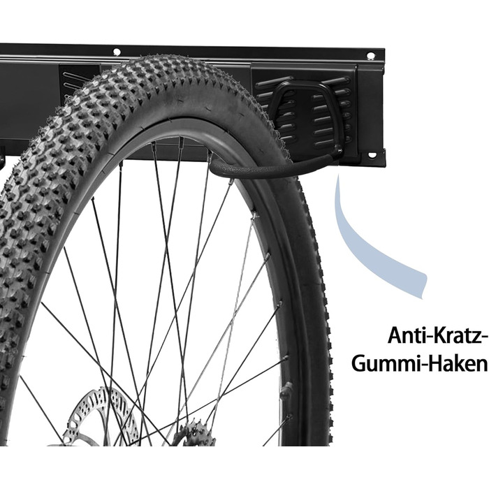 Настінне кріплення для велосипеда Mimoke Вертикальна регульована стіна підвіски для електровелосипеда, MTB та шосейного велосипеда Стінка кріплення для велосипедів та гачки для шолома (на 6 велосипедів)