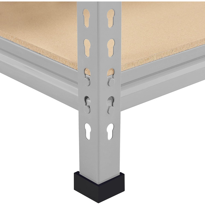 Кутовий стелаж Yaheetech з 5 полицями, металеві стелажі для зберігання, надміцний стелаж, вантажопідйомність 750 кг, підвальний стелаж, безболтовий стелаж, система стелажів, 70 x 30 x 150 см/світло-сірий