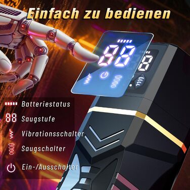 Електричний мастурбатор Chelsiekink для чоловіків, з 9 режимами вібрації та 5 режимами всмоктування