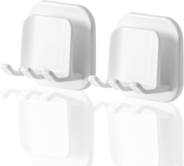 Тримач для зубної щітки з 2 шт. Настінний тримач для чашки для зубної щітки без свердління, водонепроникний тримач для зубної щітки Самоклеючий тримач для електричної зубної щітки, для настінного кріплення Ванна кімната Кухня Вітальня