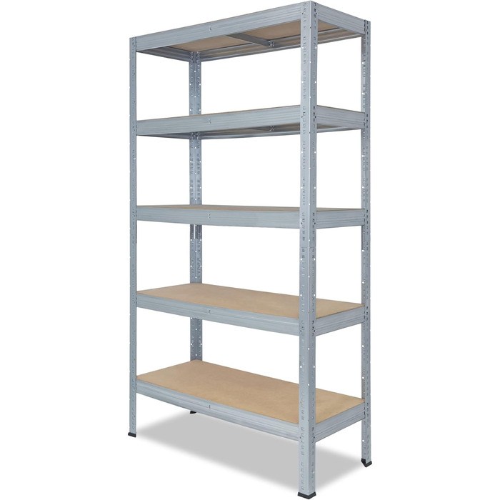 Професійний надміцний стелаж, оцинкований/металевий стелаж з 5 полицями, вантажопідйомність 200 кг кожна/металевий стелаж для підвалу, гаражний стелаж, стелаж для майстерні або стелаж для зберігання/навісний стелаж, металевий, В 200см / Ш 100см / Г 60см, 
