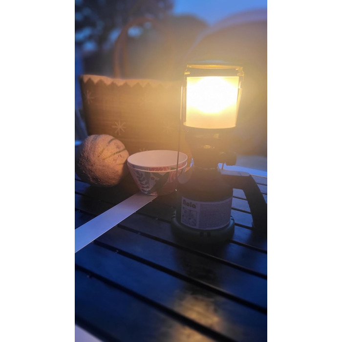 Газова лампа Nola з газовим балончиком 190 г та 3 чохлами - Газовий картриджний ліхтар для кемпінгу, газовий балончик з бутаном, газовий ліхтар для вулиці, газовий ліхтар для кемпінгу, паливний ліхтар, арт. 930