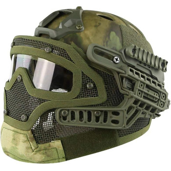 Швидкий тактичний шолом, захисний шолом для страйкболу, пейнтболу, повнолицьова маска, окуляри, спорт на свіжому повітрі, полювання, CS, гра, FG