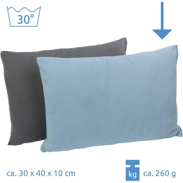 Флісова подушка Дорожня подушка Подушка для шиї з сухим мішком, 10T Deluxe Pillow Blue 40x30x10