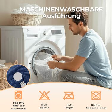 Фланелева ковдра з підігрівом CELESTA з автоматичним вимкненням, 180 x 130 см, 9 налаштувань температури, таймер 1-9 годин, автоматичне вимкнення, ковдра з підігрівом, можна прати в пральній машині - для дивана, ліжка та офісу, темно-синій, темно-синя фла