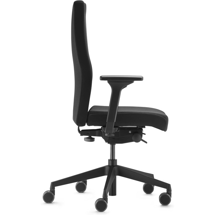 Переможець тесту Stiftung Warentest, ергономічне офісне крісло з 4D-підлокітниками, регульованою по висоті спинкою, від Dauphin (чорне), 9248