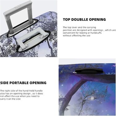 Чохол для валізи Квітучий сад - міцний, для валіз розміром 45.7-81.3 см, чорний, великий