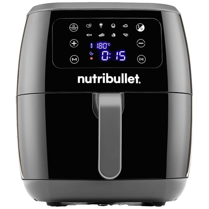 Аерофритюрниця Nutribullet 7 л з 8 функціями, 1800 Вт, безмасляна фритюрниця для готування, смаження та гриля, чорна, NBA071B