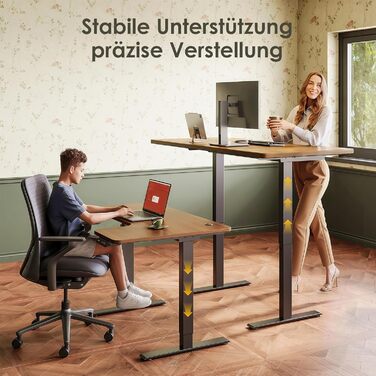 Рама столу OffiGo з регульованою висотою та 2 двигунами, регульовані по висоті ніжки столу з USB-C та A, електрична рама столу з 3 ручними елементами керування з пам&39яттю, стіл для роботи стоячи для столів 100-200 см, чорний, 2 двигуни, чорний