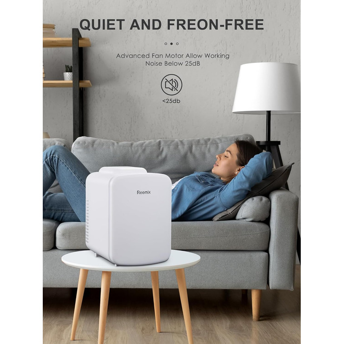 Міні-холодильник Reemix, 4 літри/6 банок, портативний персональний холодильник для догляду за шкірою, косметики, напоїв, їжі, ідеа