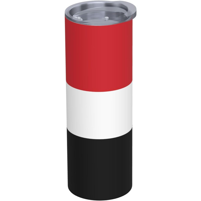 Кухоль з прямою трубочкою, принт єменського прапора, дорожній кухоль, підходить для кемпінгу, офісу та дому, 590 мл