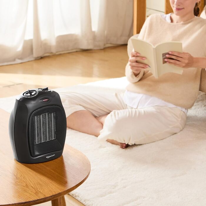 Керамічний паркувальний обігрівач Storeo Basics, 1800 Вт, з регульованим термостатом - чорний, без коливань