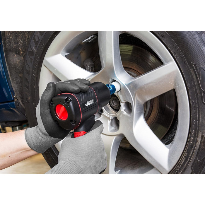 Пневматичний ударний гайковерт ViGOR V4800 - макс. момент відкручування 1200 Нм, квадрат 12,5 мм (1/2 дюйма) - низьковібраційний п