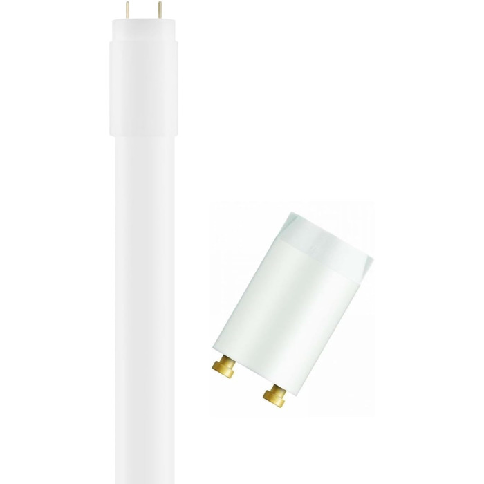 Світлодіодна трубка Candelastika T8 60 см 10 Вт/840 G13 нейтральний білий 4000 К світлодіодна неонова лампа включно зі світлодіодним стартером 1200 люмен без регулювання яскравості кут променя 270 заміна люмінесцентної лампи 18 Вт