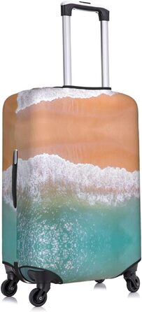 Чохол для валізи з романтичним пляжним принтом, еластичний захист від подряпин та пилу, чорний, розмір 95