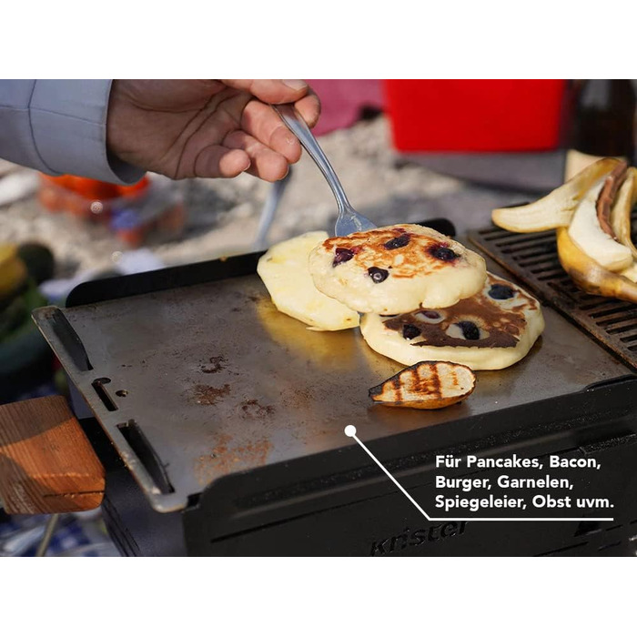 Пластина Knister Plancha з нержавіючої сталі, пластина для гриля Plancha для всіх варіантів кемпінгового гриля Knister Grill, овочева тарілка (20 x 28 см)