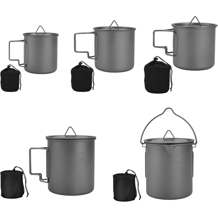 Легкий металевий кухоль з складною ручкою, посуд для пікніка та подорожей, 550 мл