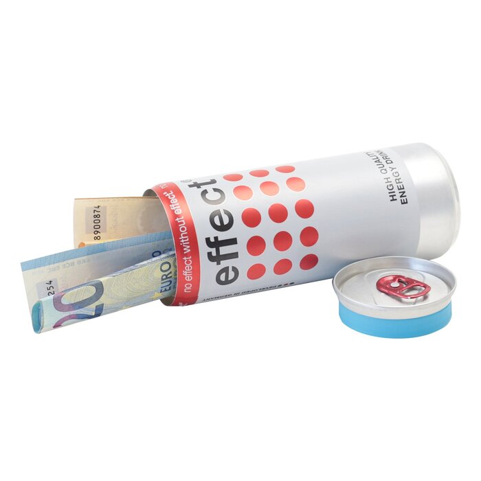 Пластикова чудова схованка для грошей у вигляді банки енергетичного напою Effect, червона, 13,0 x 5,0 см